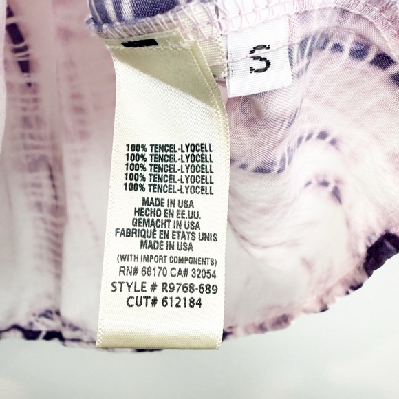Anthropologie Cloth & Stone Purple Tie Dye Blouse Size Small - Picture 5 of 7